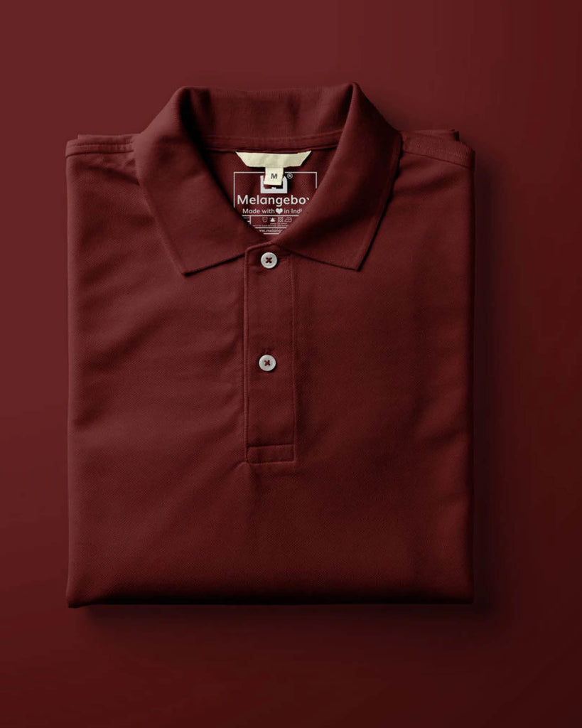 Melangebox Polo Tee: Maroon