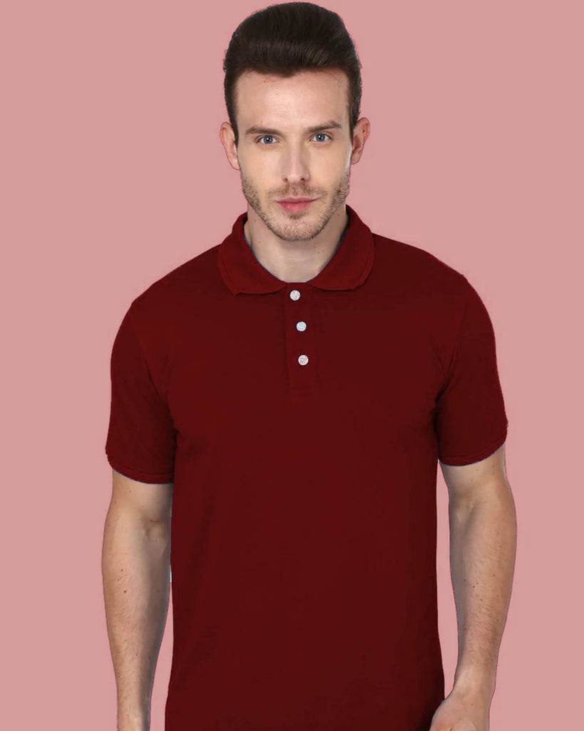 Melangebox Polo Tee: Maroon