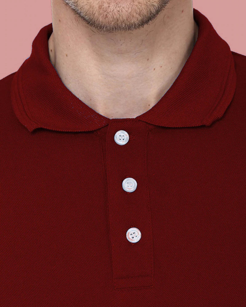 Melangebox Polo Tee: Maroon