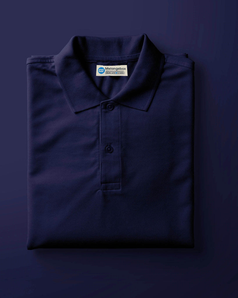 Melangebox Polo Tee: Navy Blue