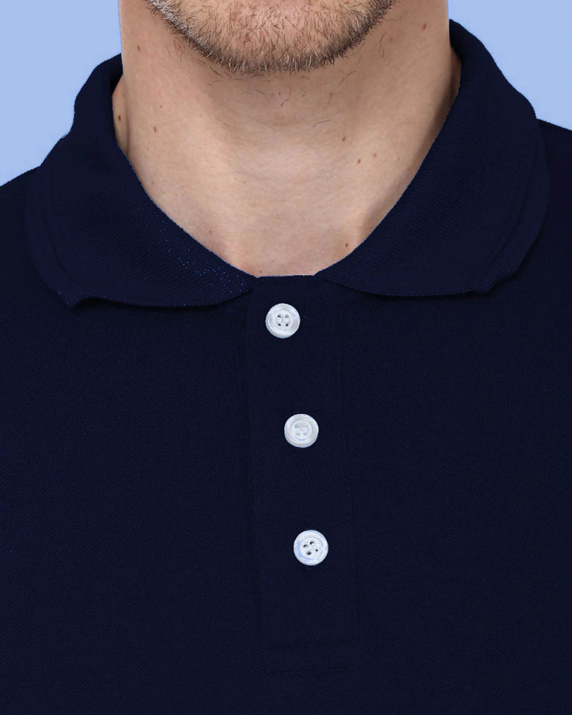 Melangebox Polo Tee: Navy Blue