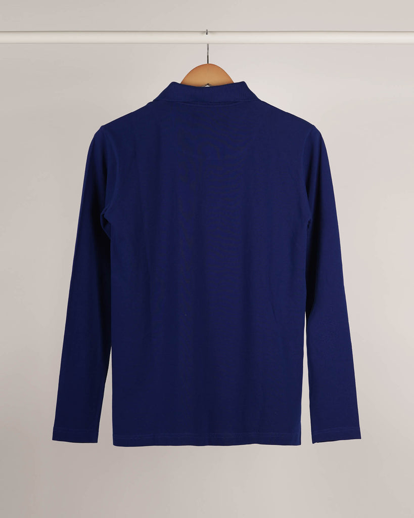 Melangebox Full Sleeves Polo Tee: Royal Blue