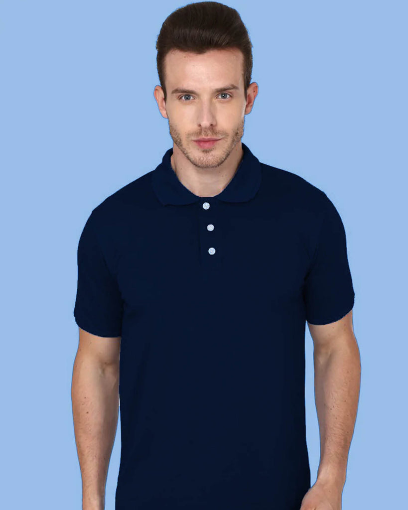 Melangebox Polo Tee: Navy Blue