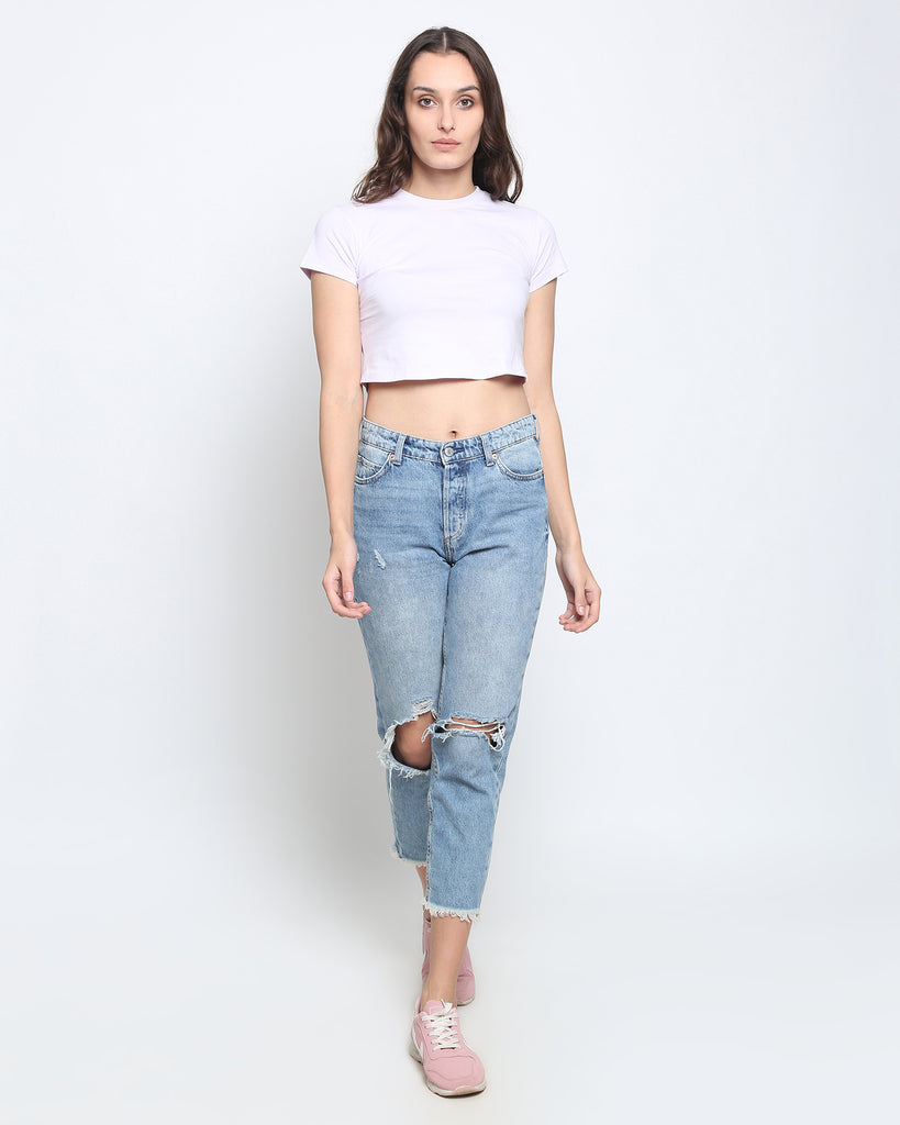 Melangebox Crop Top: Lilac