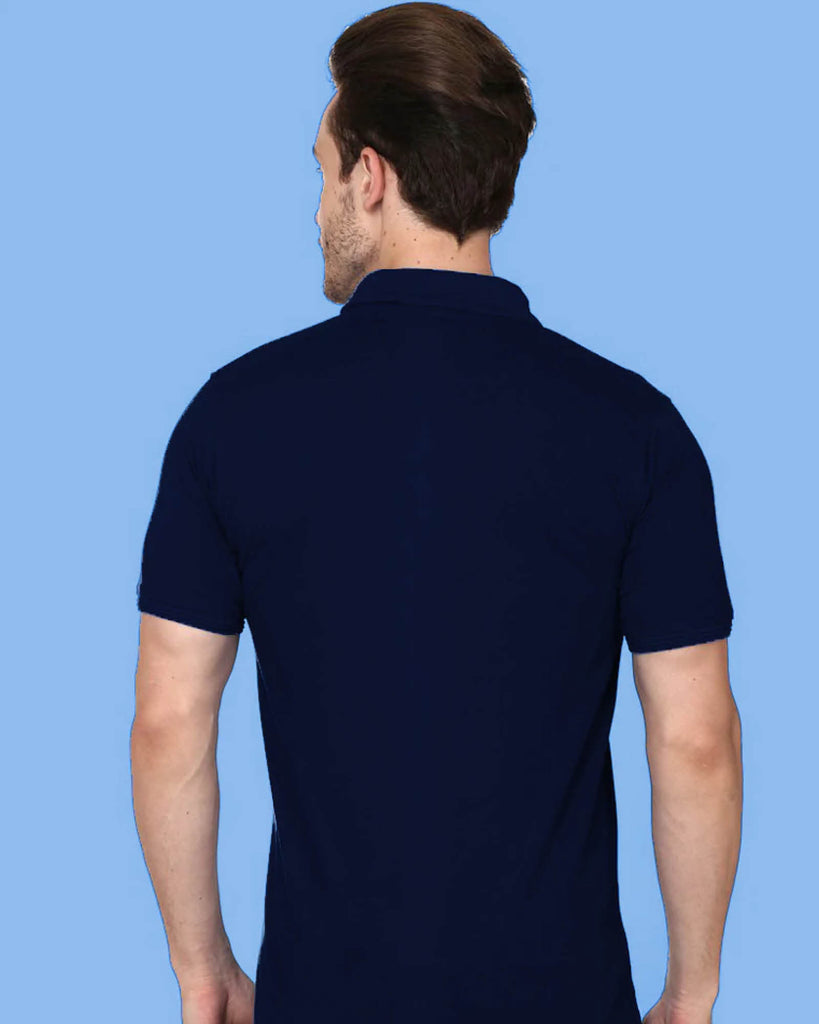 Melangebox Polo Tee: Navy Blue