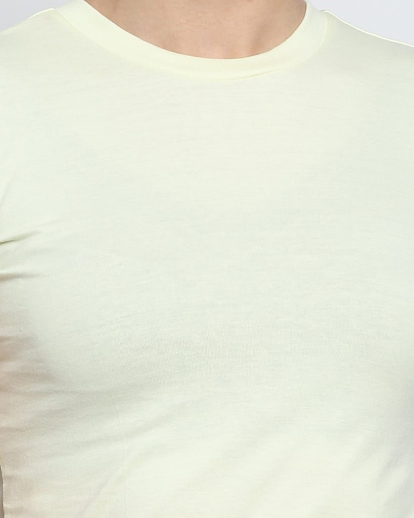 Women Crew Neck Top: Lemon Chiffon