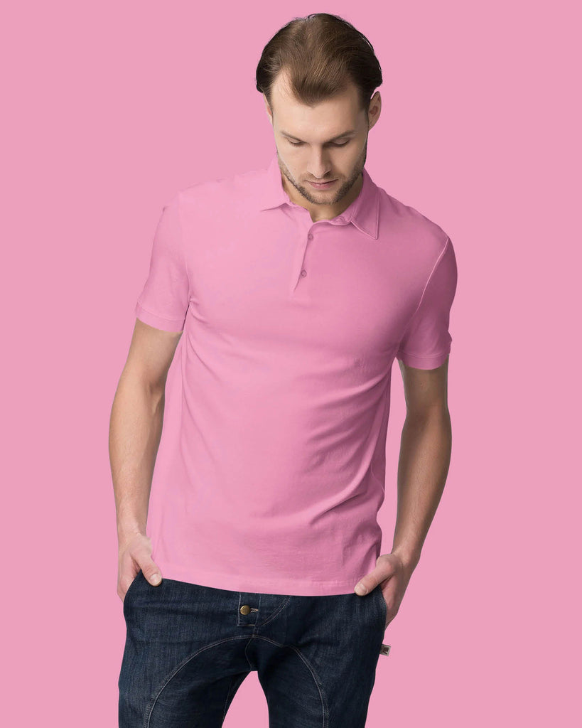 Melangebox Polo Tee: Salmon Pink