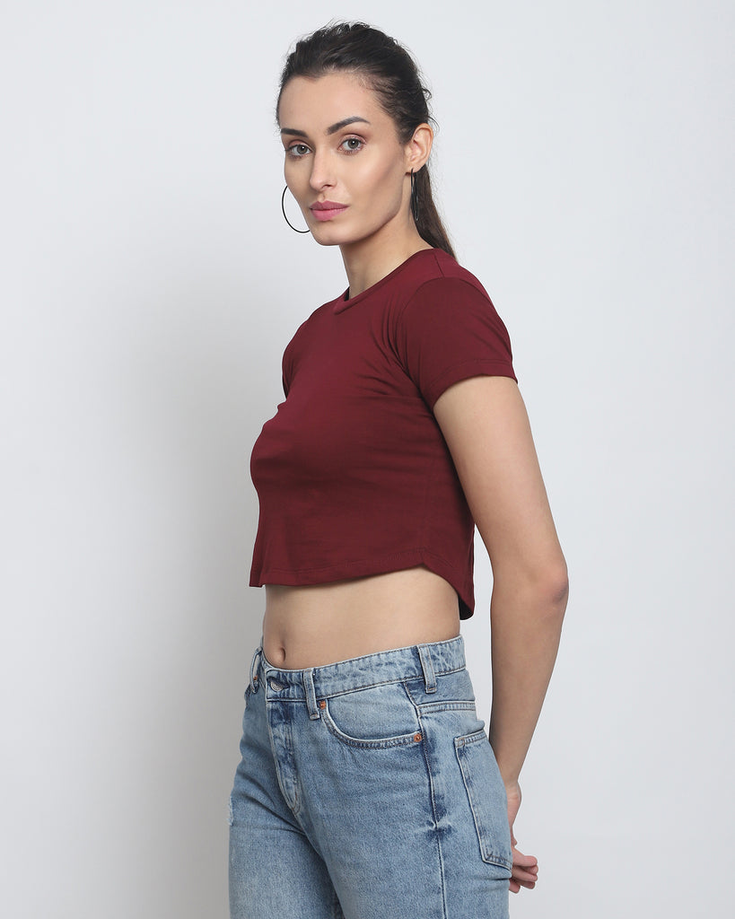 Melangebox Crop Top: Maroon