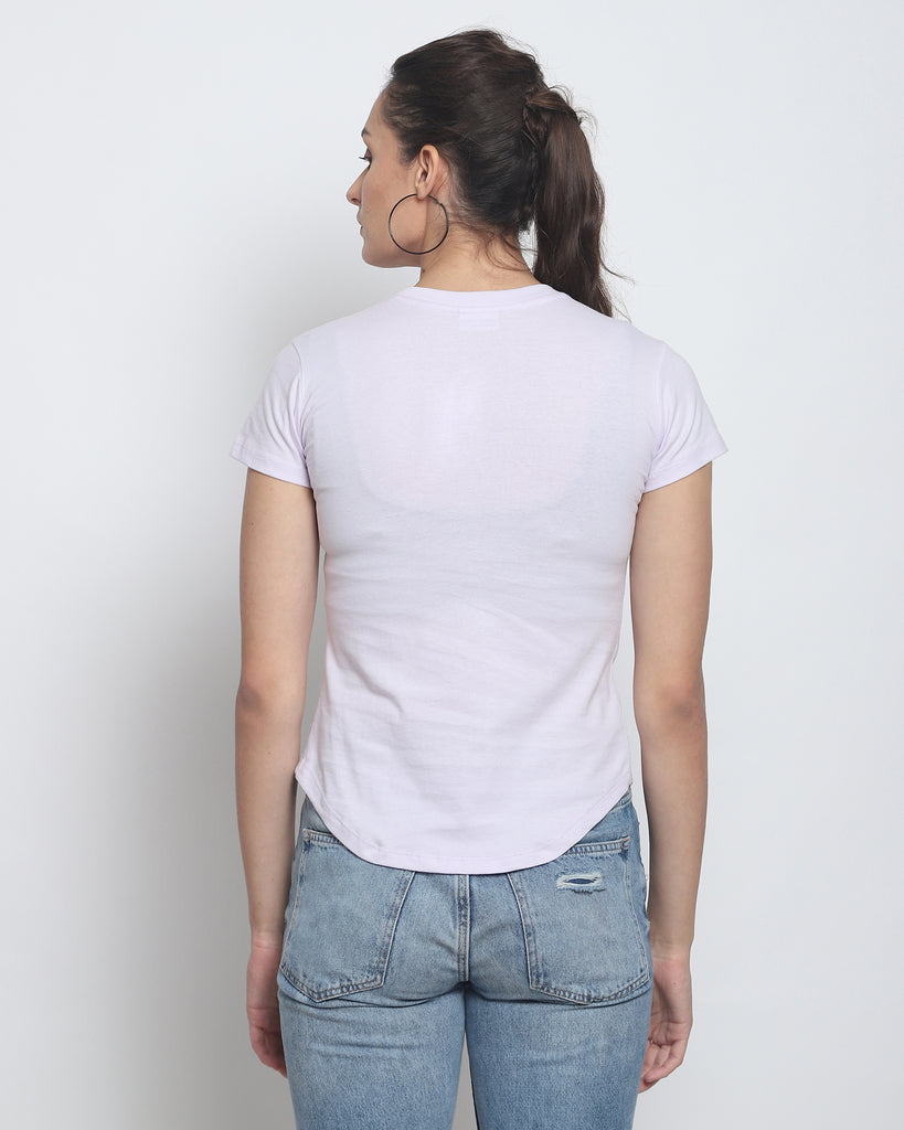 Melangebox Women Crew Neck Top: Lilac