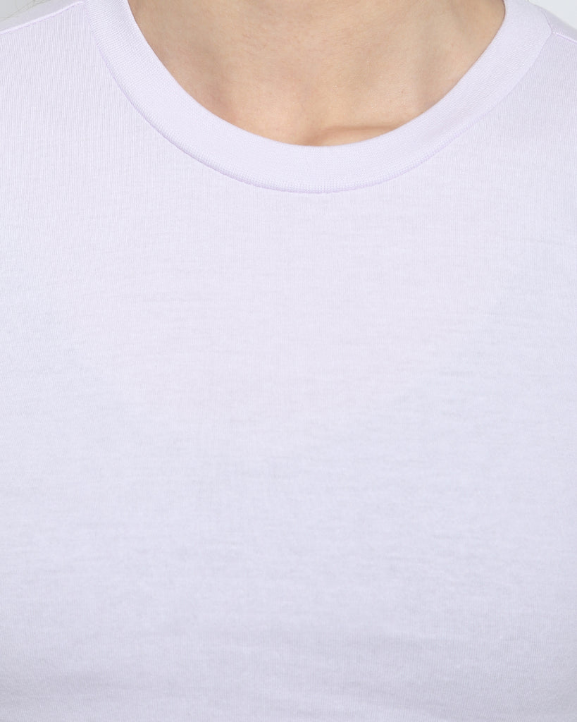 Melangebox Women Crew Neck Top: Lilac