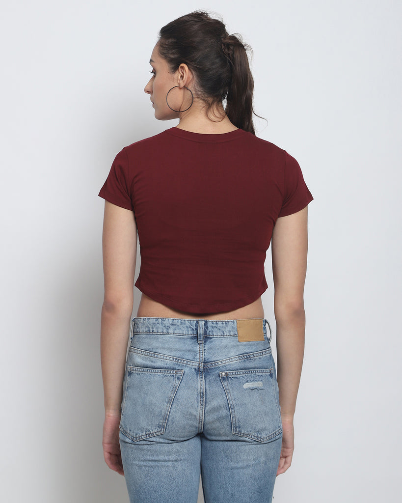Melangebox Crop Top: Maroon