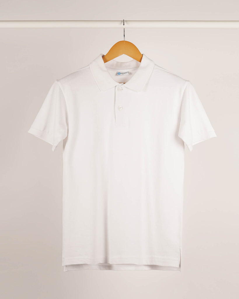 Polo Tee: Solid White