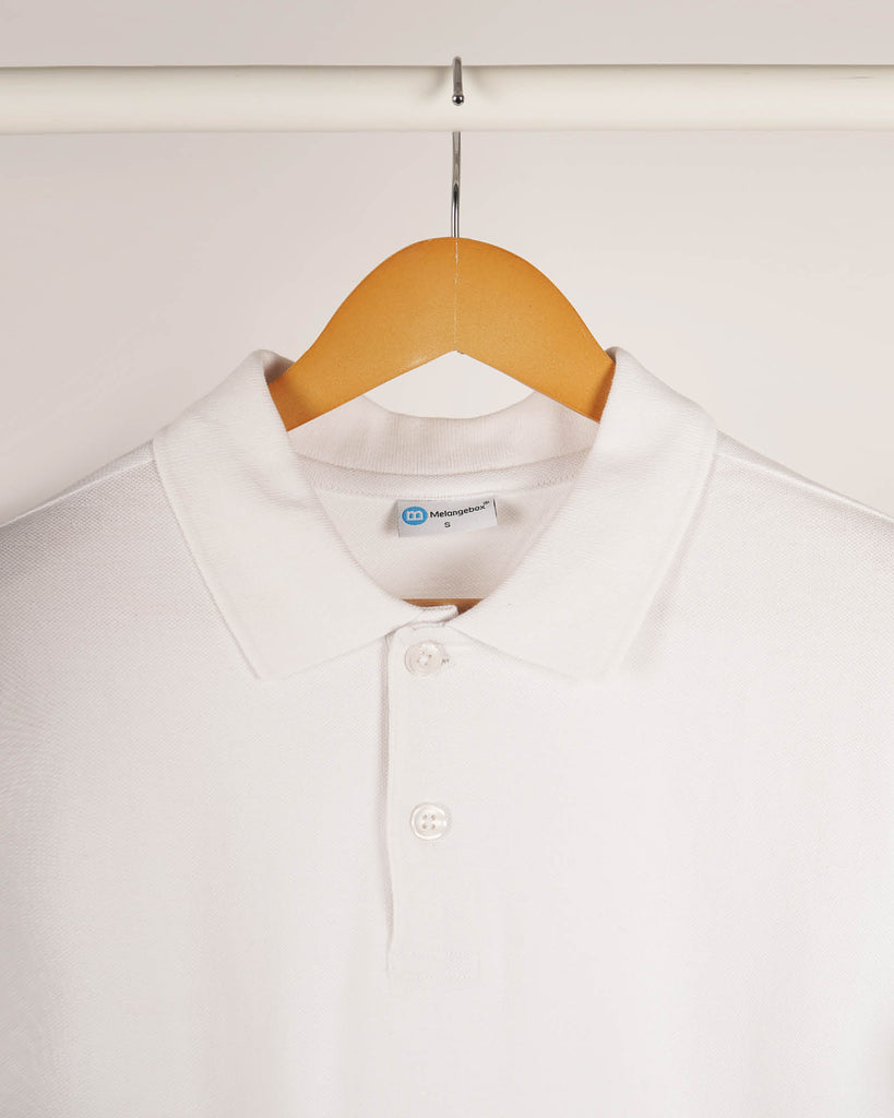 Melangebox Polo Tee: Solid White