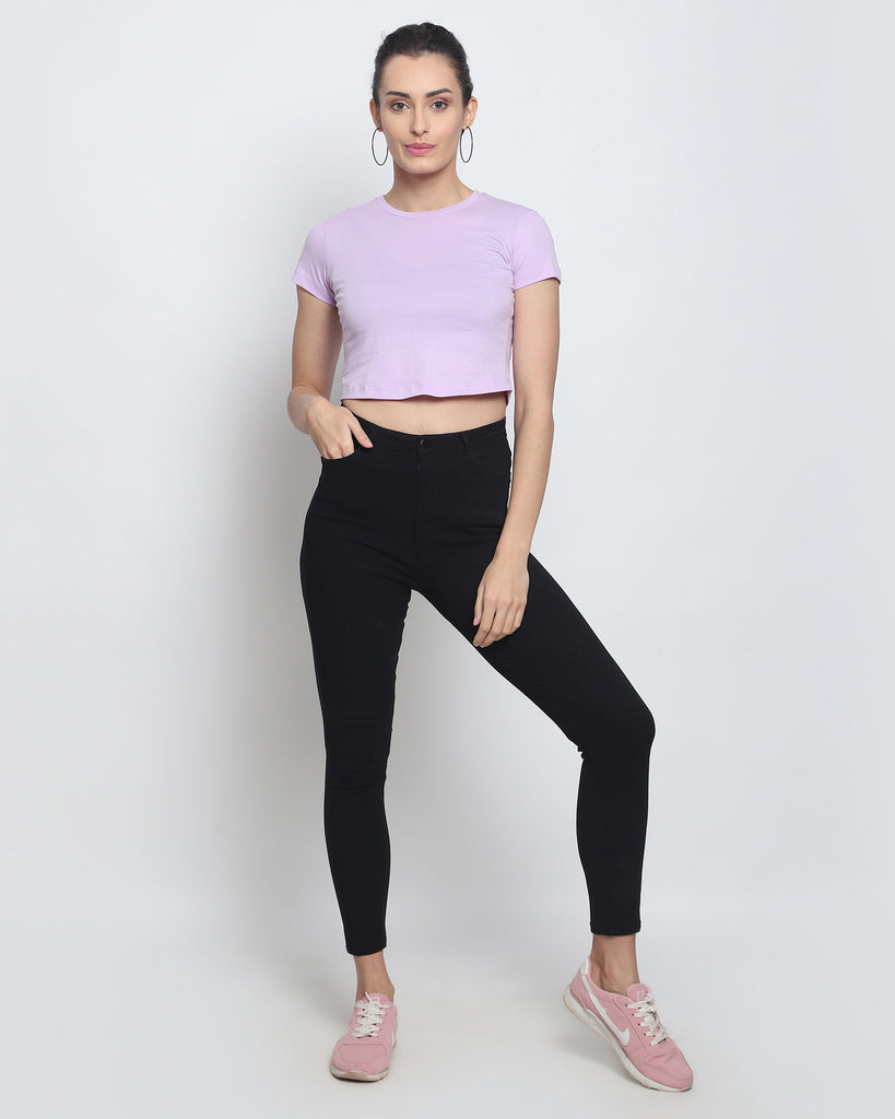 Melangebox Crop Top: Solid Mauve Purple