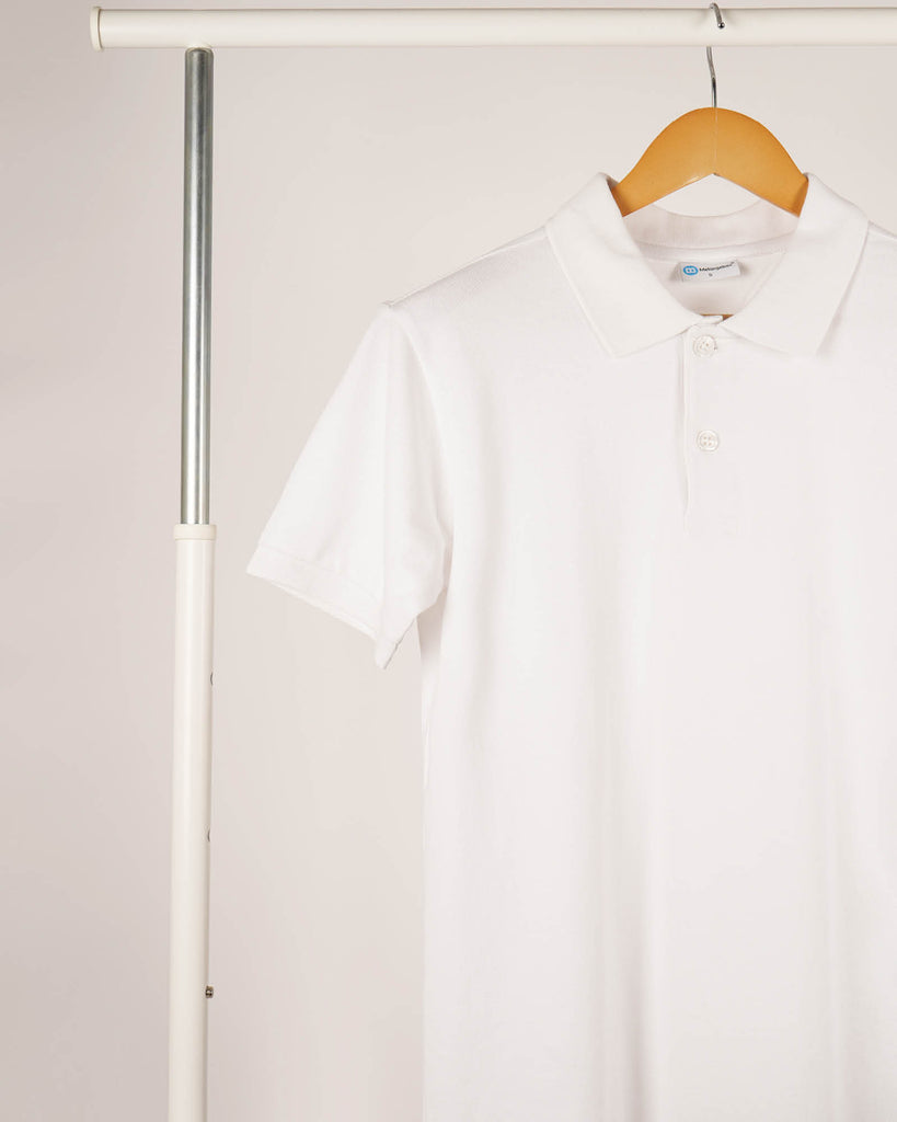 Melangebox Polo Tee: Solid White