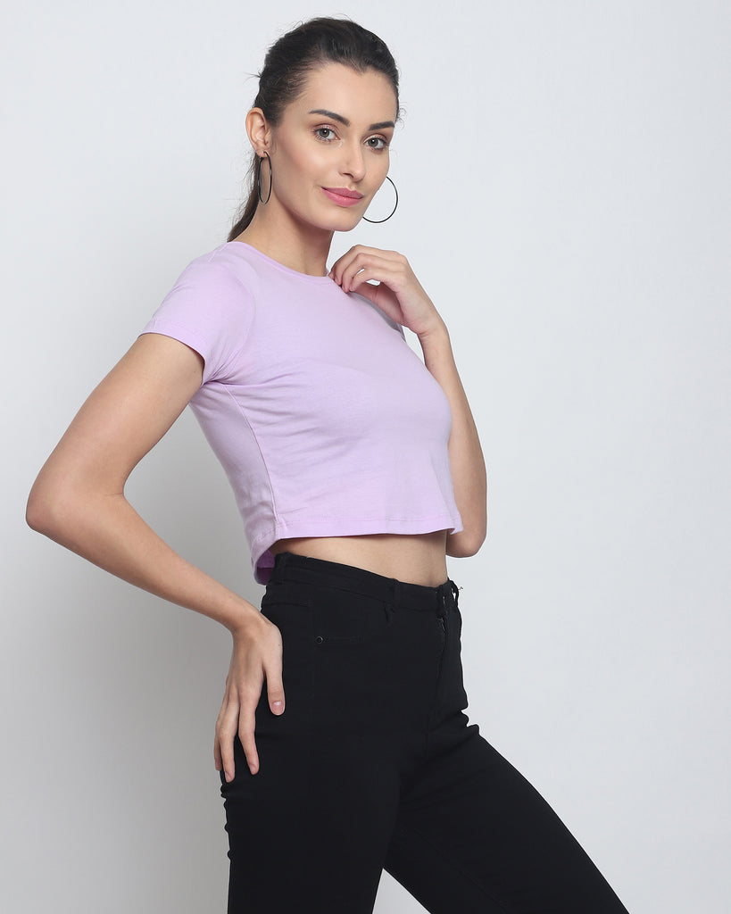 Melangebox Crop Top: Solid Mauve Purple