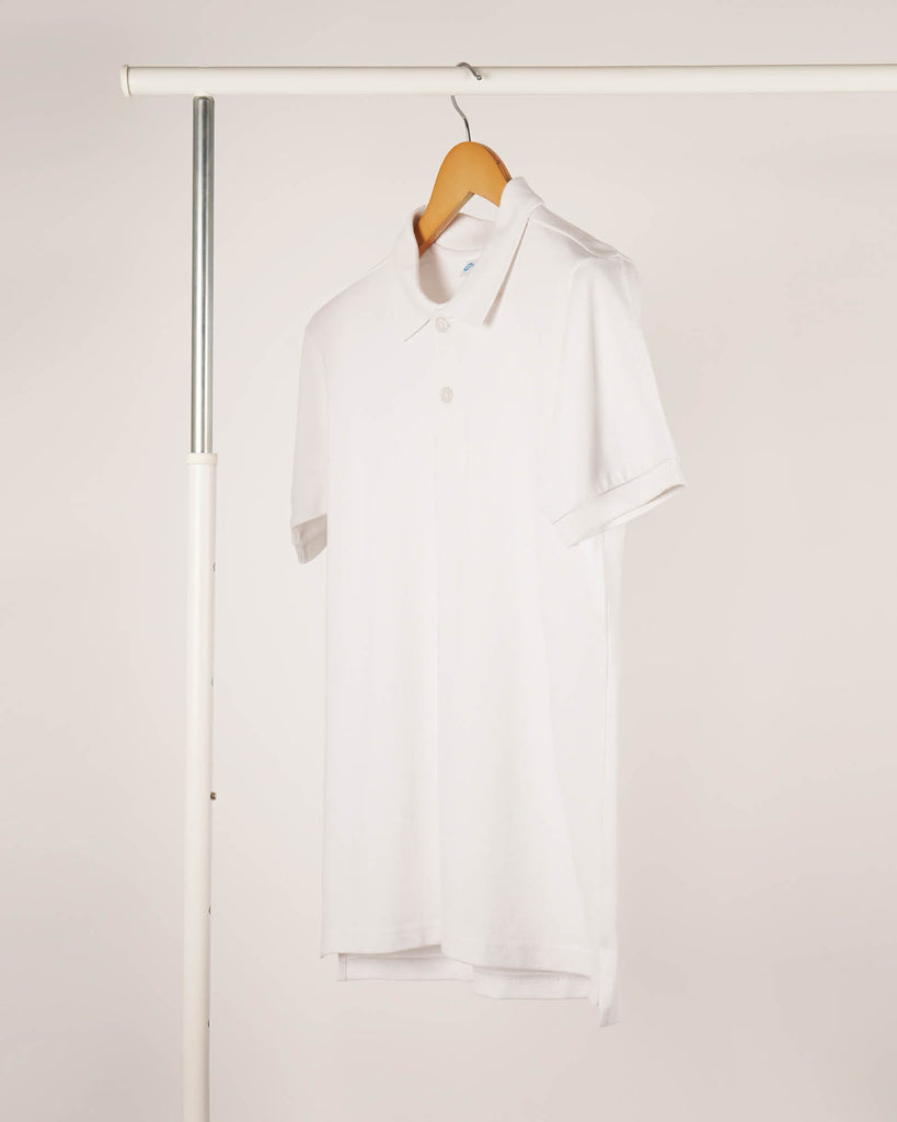 Polo Tee: Solid White