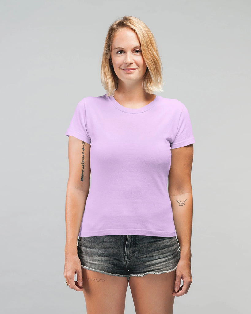 Melangebox Women Crew Neck Top: Mauve Purple