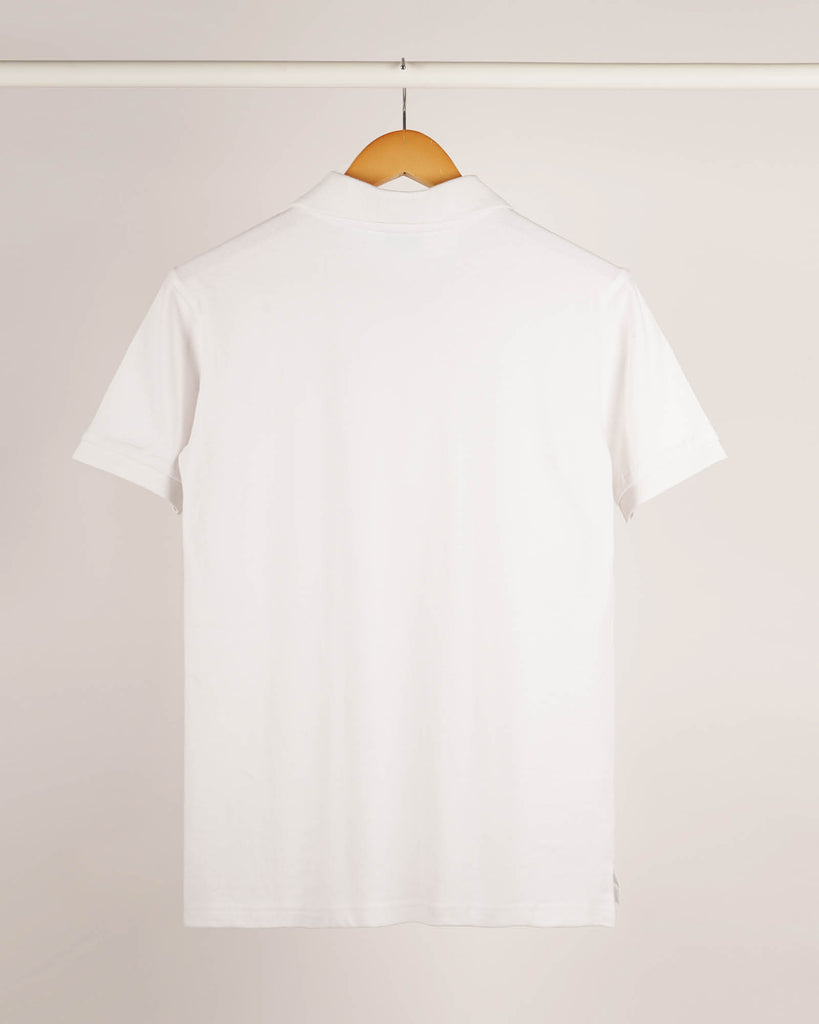 Melangebox Polo Tee: Solid White