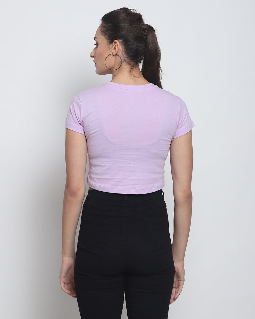 Melangebox Crop Top: Solid Mauve Purple