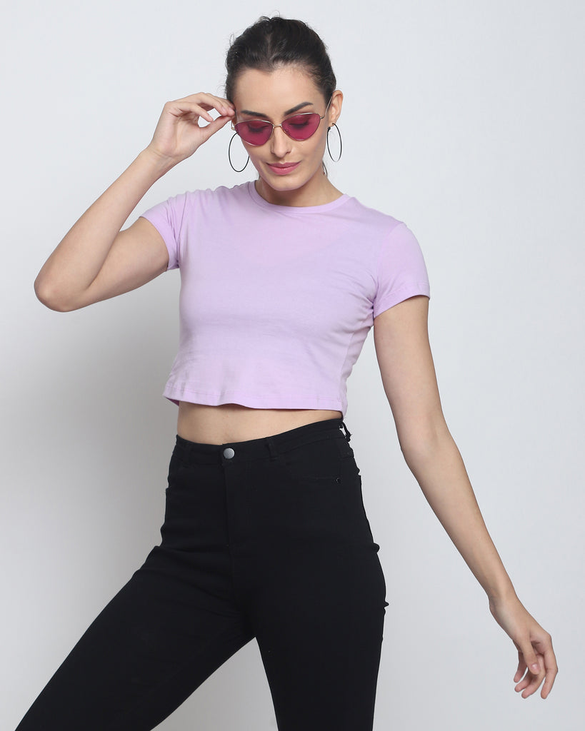 Melangebox Crop Top: Solid Mauve Purple