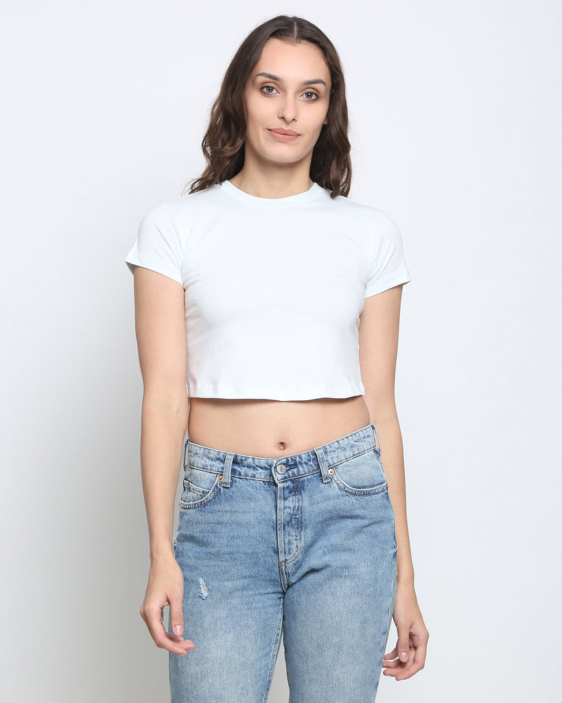 Melangebox Crop Top: Morning Mist