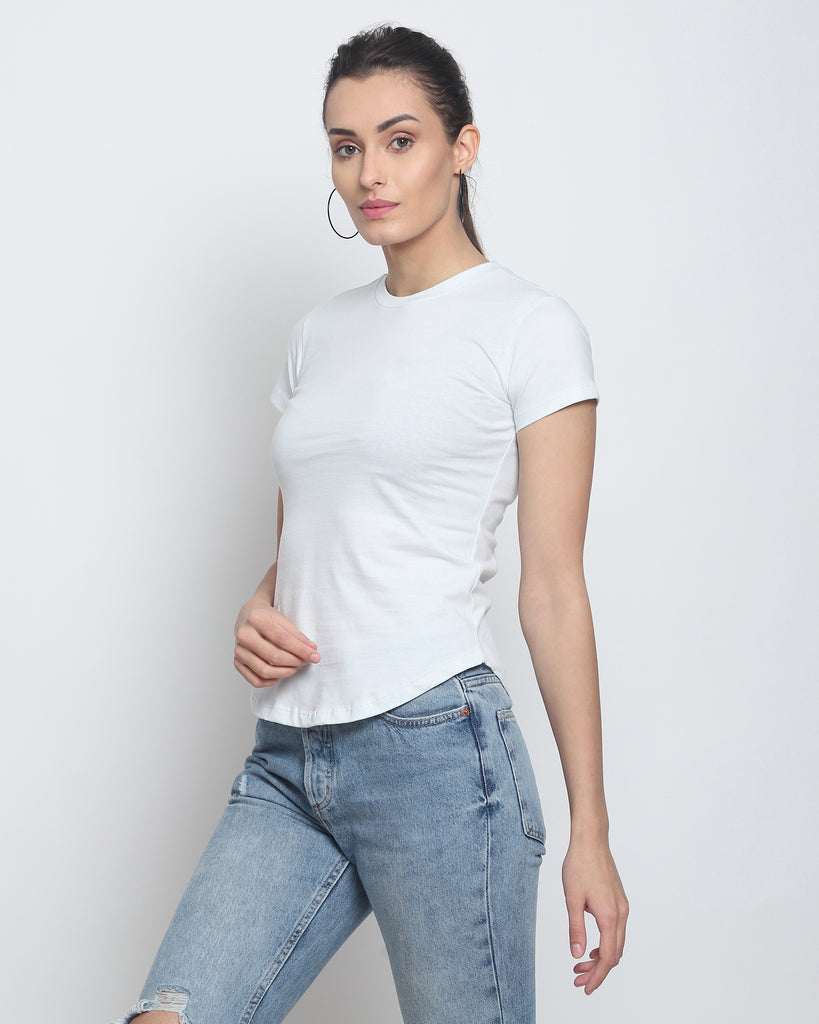 Melangebox Women Crew Neck Top: Morning Mist