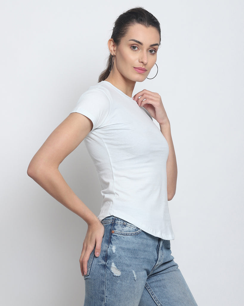 Melangebox Women Crew Neck Top: Morning Mist