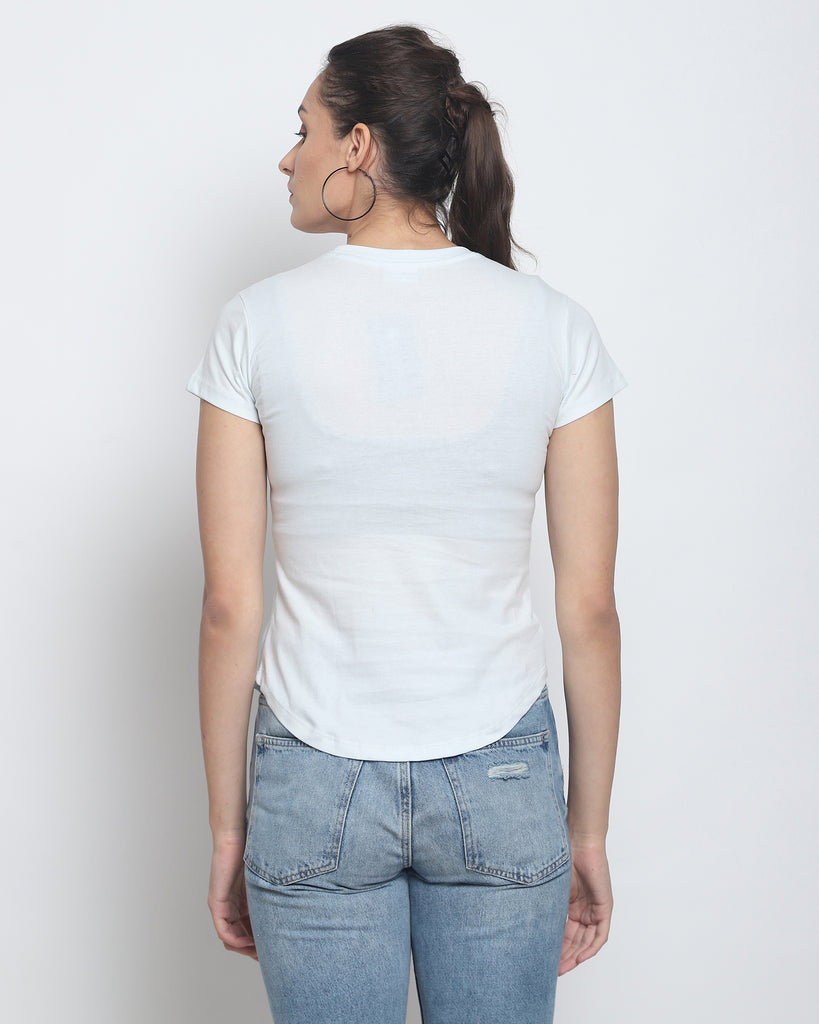 Melangebox Women Crew Neck Top: Morning Mist