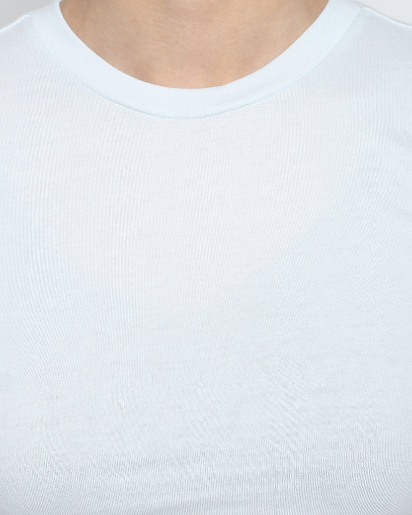 Melangebox Women Crew Neck Top: Morning Mist