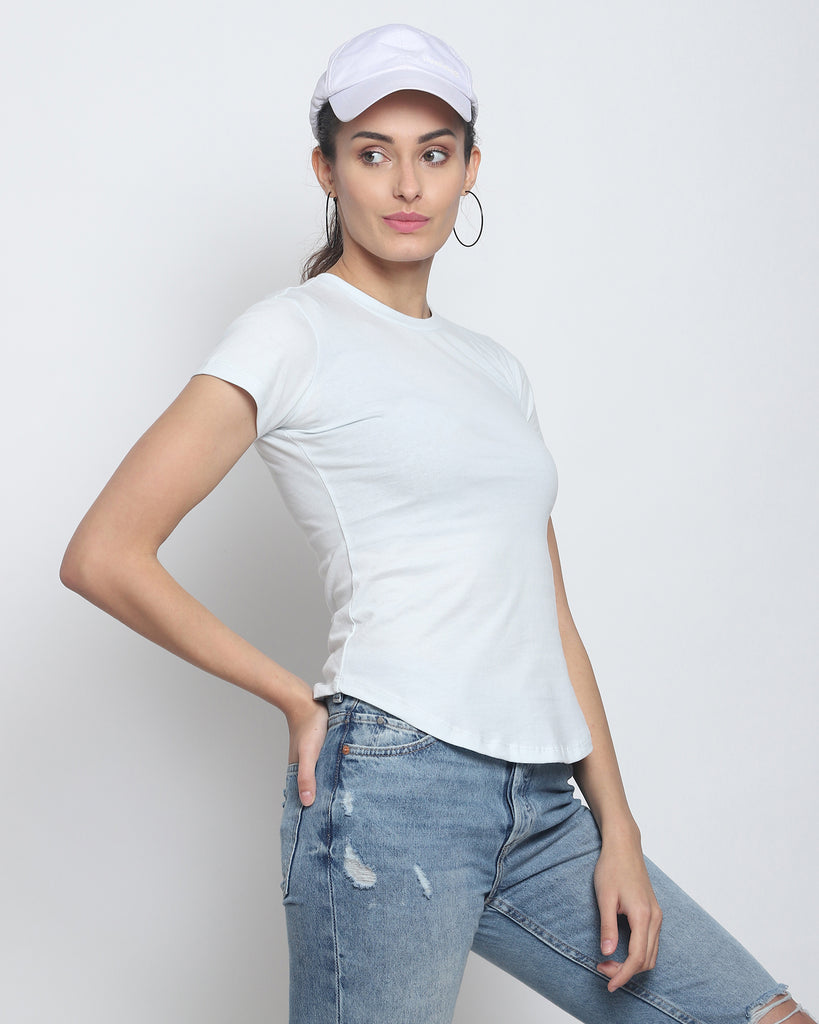Melangebox Women Crew Neck Top: Morning Mist