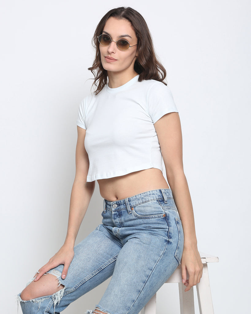 Melangebox Crop Top: Morning Mist