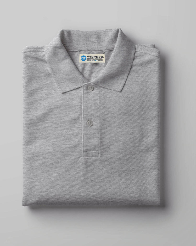 Melangebox Polo Tee: Grey Melange