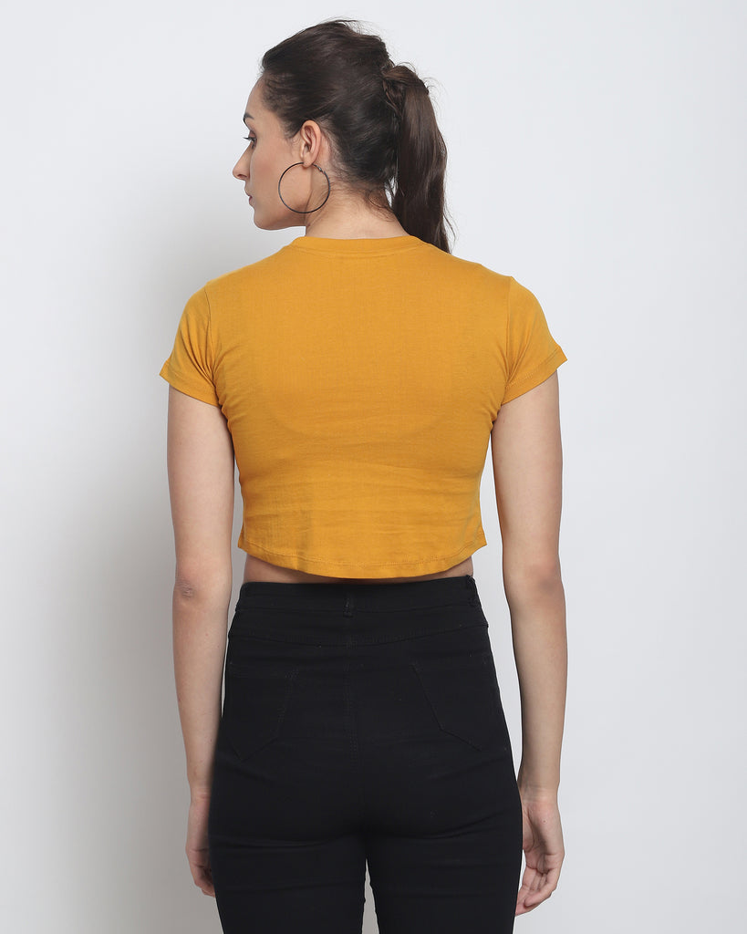 Melangebox Crop Top: Solid Mustard