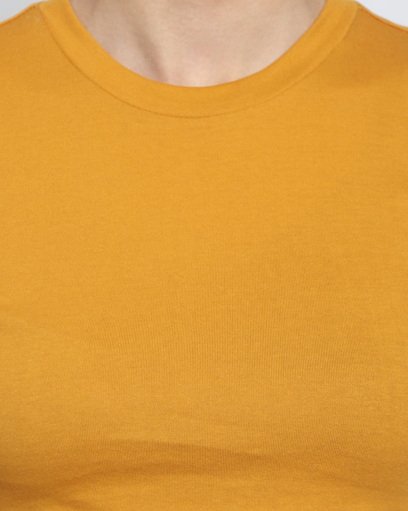 Melangebox Crop Top: Solid Mustard