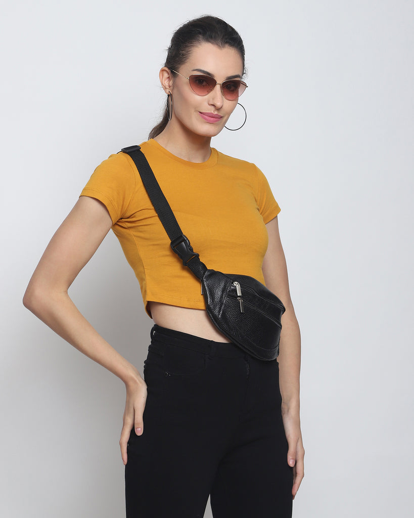 Melangebox Crop Top: Solid Mustard