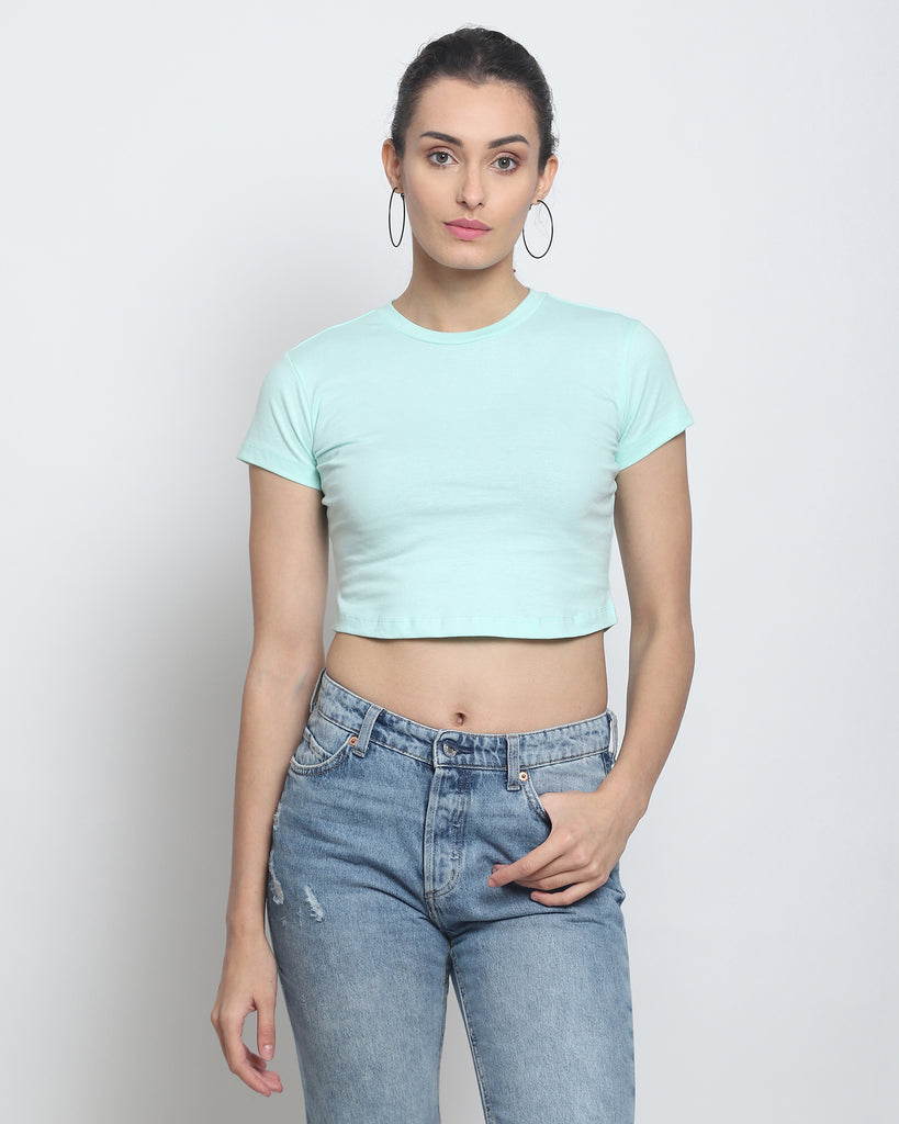 Melangebox Crop Top: Pale Green