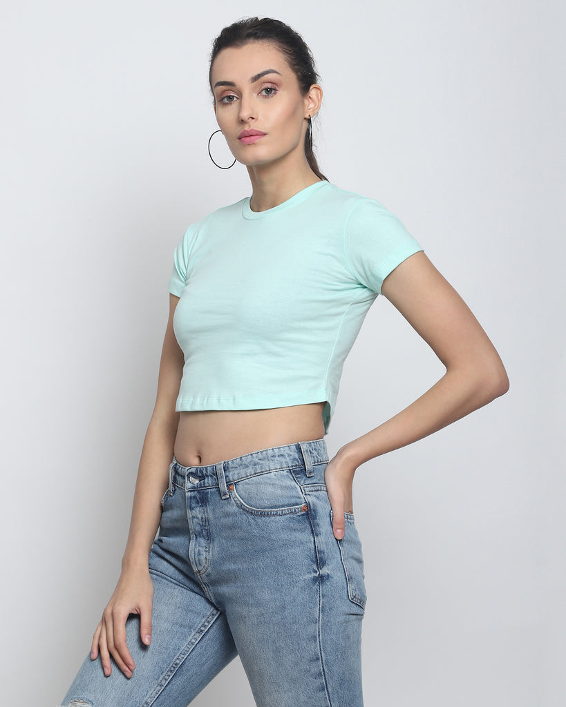 Melangebox Crop Top: Pale Green