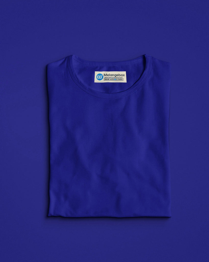 Melangebox Women Crew Neck Top: Royal Blue