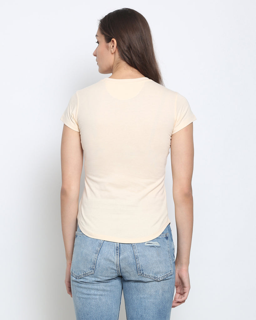 Women Crew Neck Top: Pale Ivory