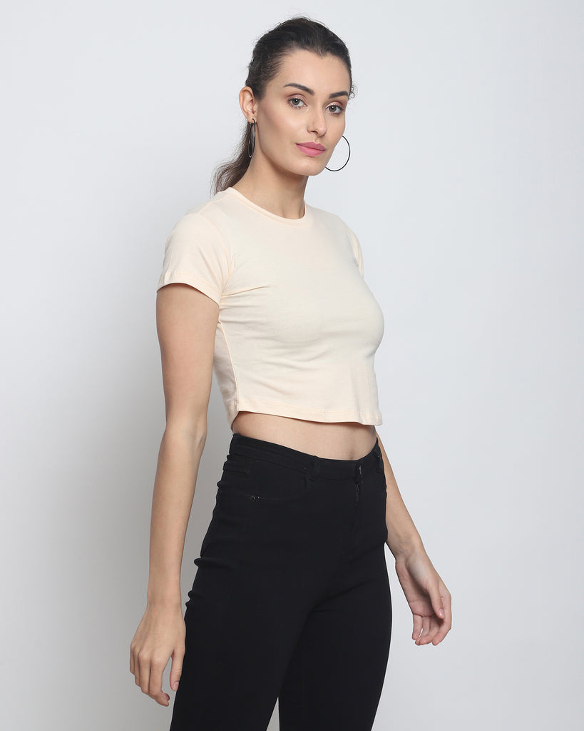 Melangebox Crop Top: Solid Pale Ivory