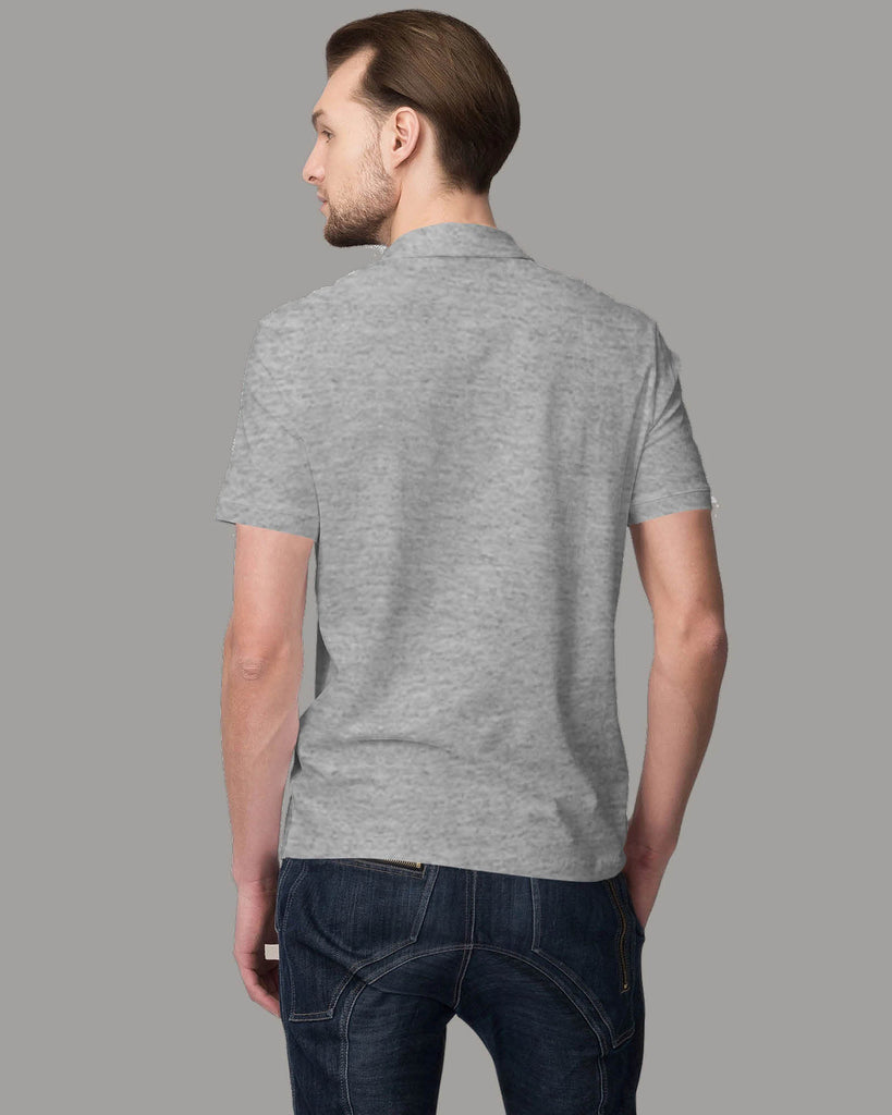 Polo Tee: Grey Melange