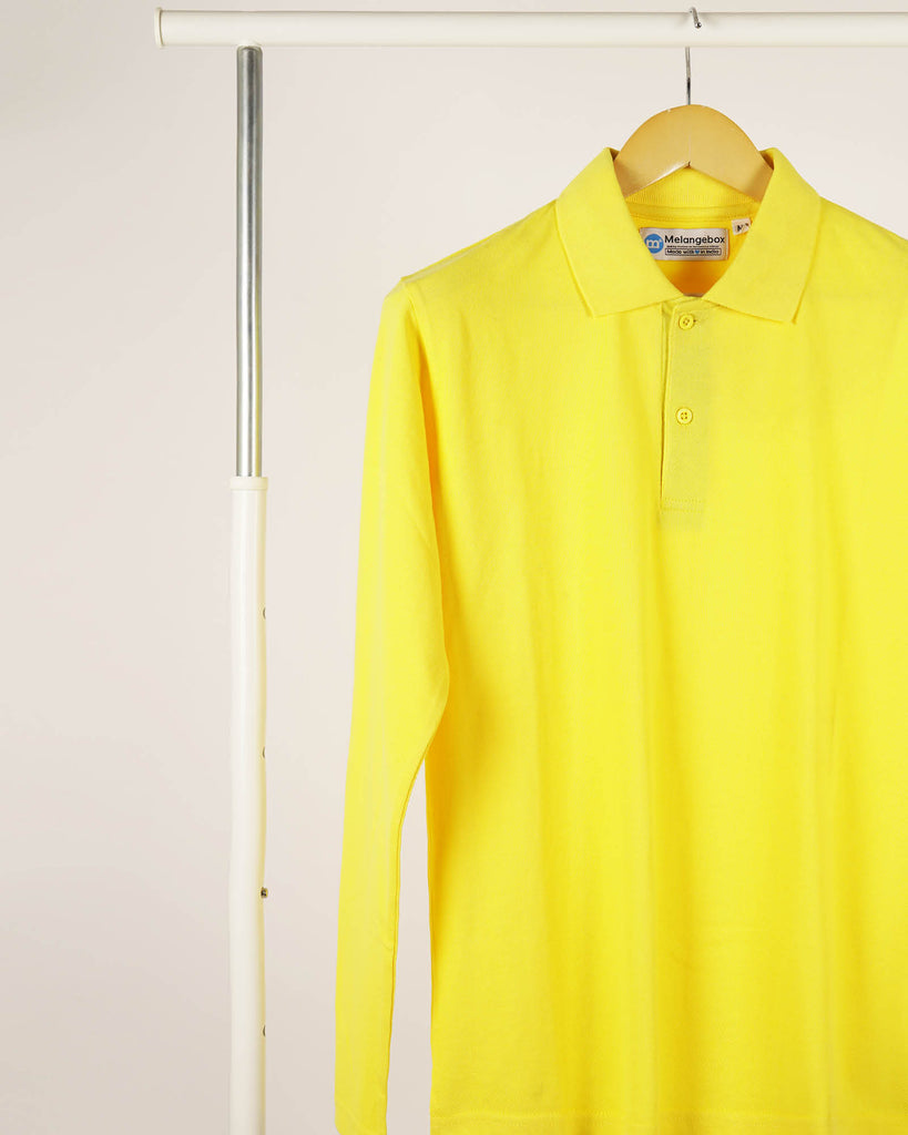 Full Sleeves Polo Tee: Lemon Yellow