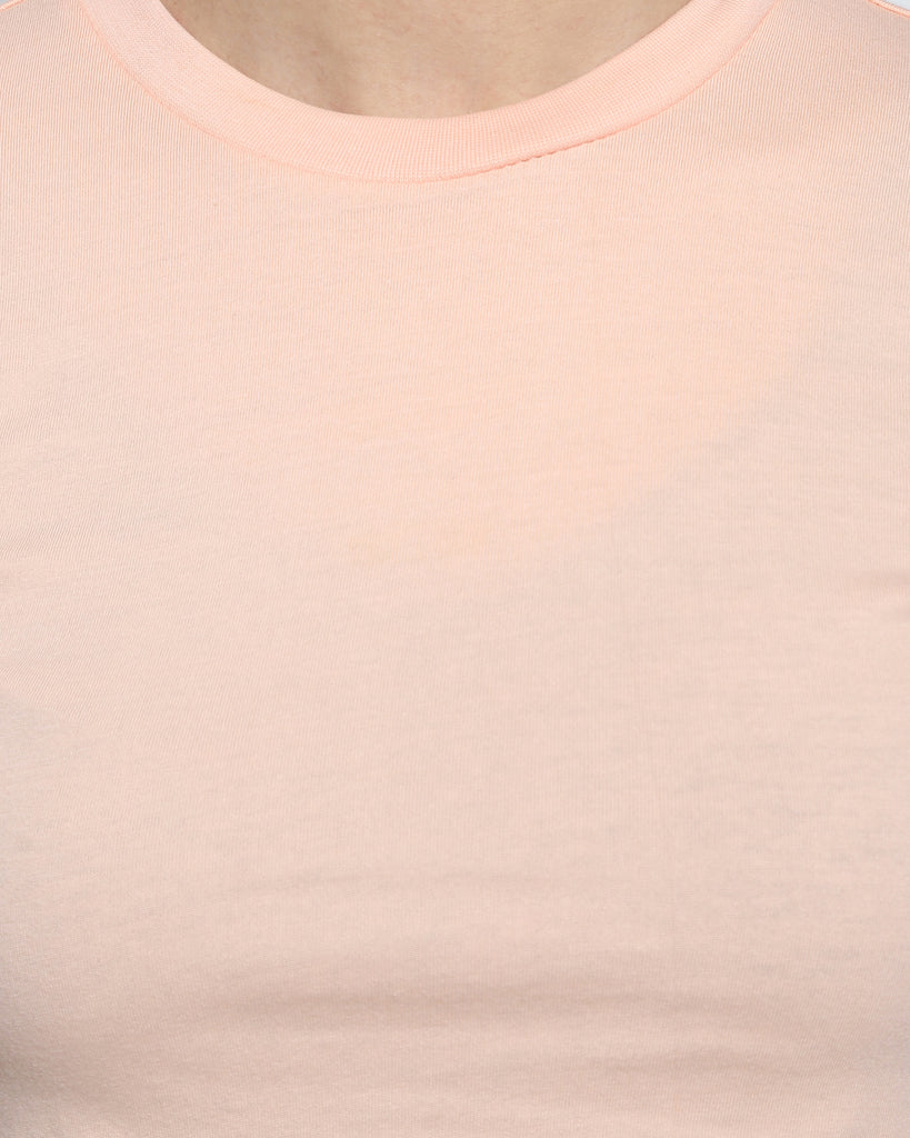 Melangebox Crop Top: Solid Peach