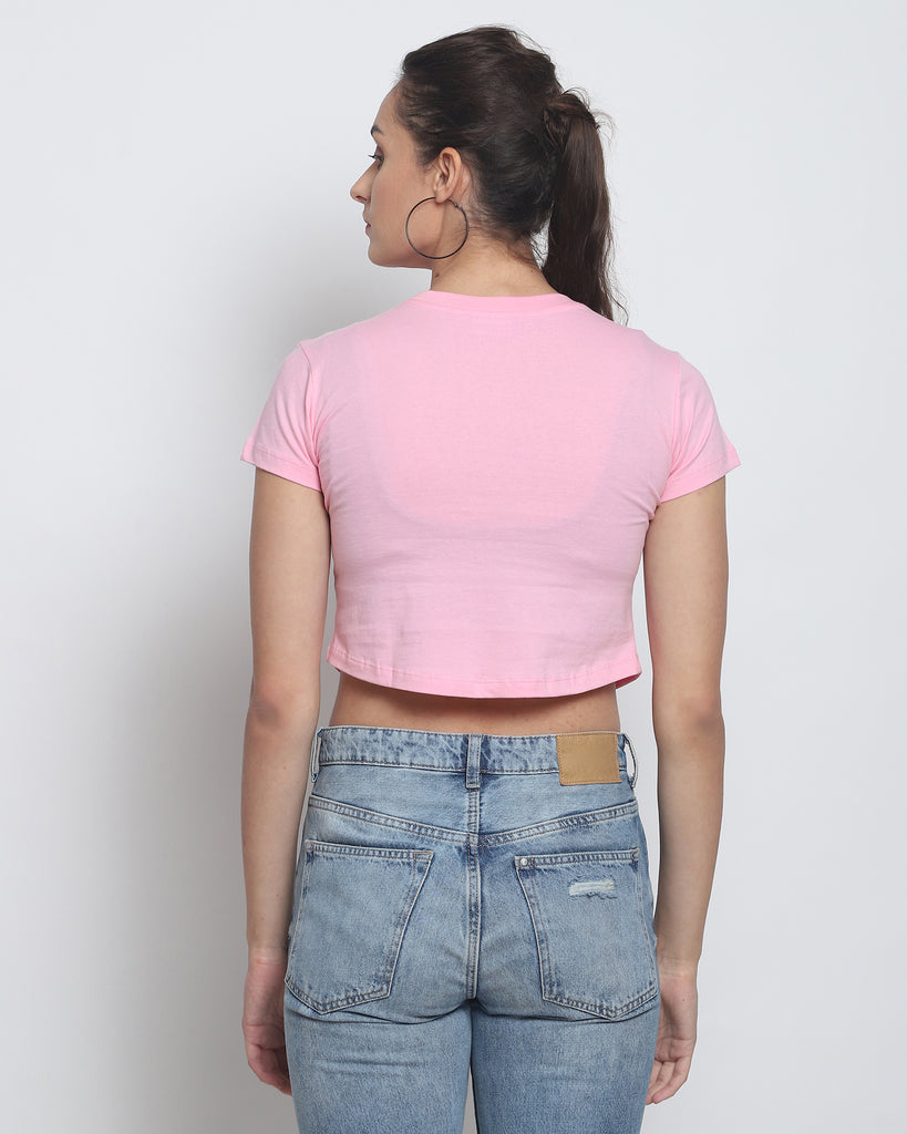 Melangebox Crop Top: Solid Pink