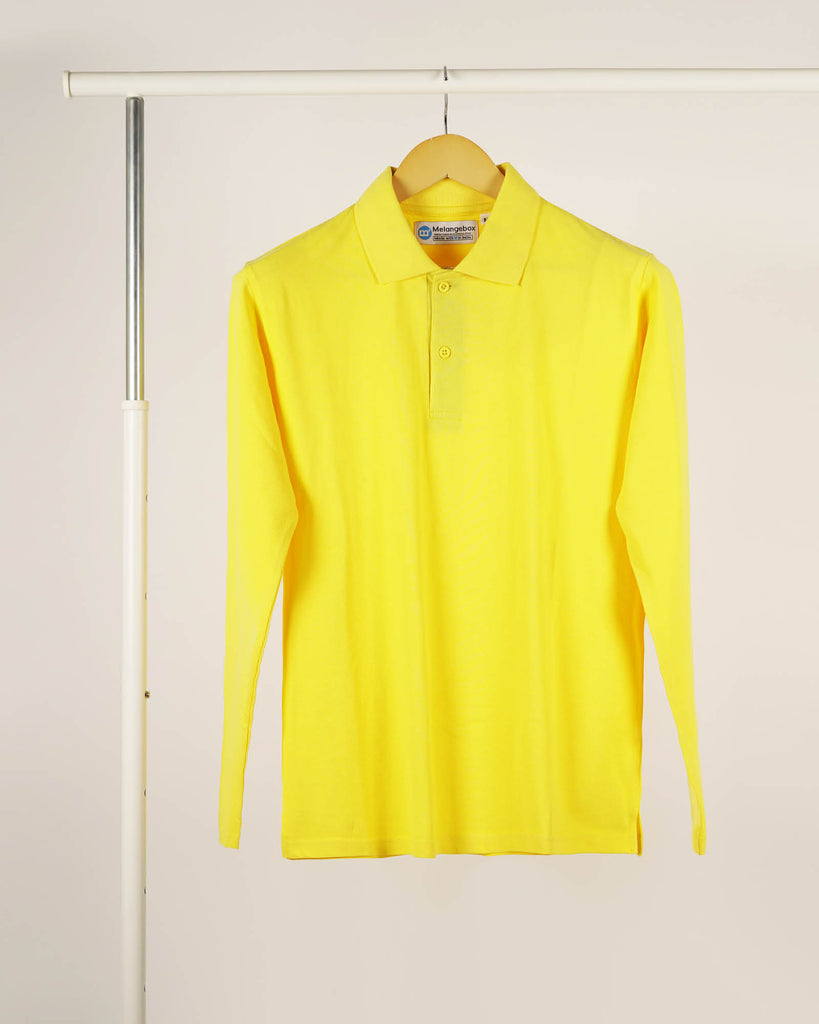 Full Sleeves Polo Tee: Lemon Yellow